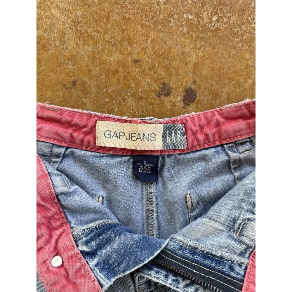 VTG 90s GAP Mini Booty Denim Shorts Distressed Western Y2K WMS 0 26W Blue